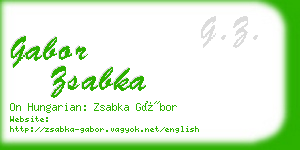 gabor zsabka business card